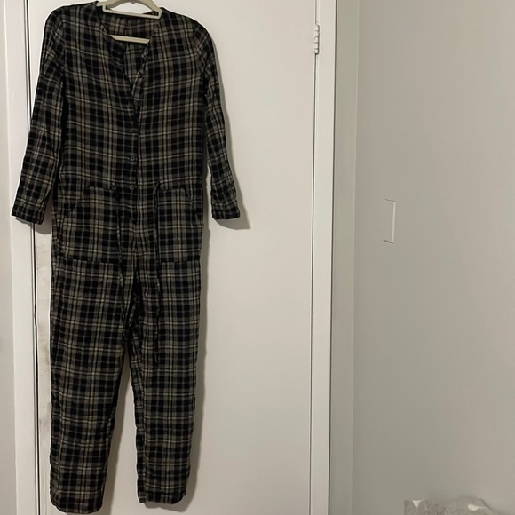 Zara Plaid Jumpsuit with drawstrings in S - Picture 1 of 2